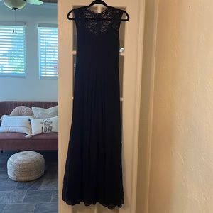 Floor Length Navy Bridesmaid Dress
